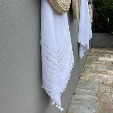 hand-woven Tangier hammam towel