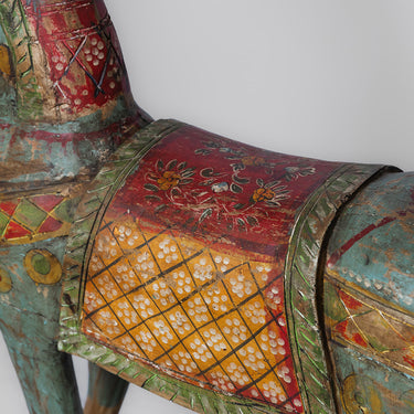 painted temple horse carved timber
