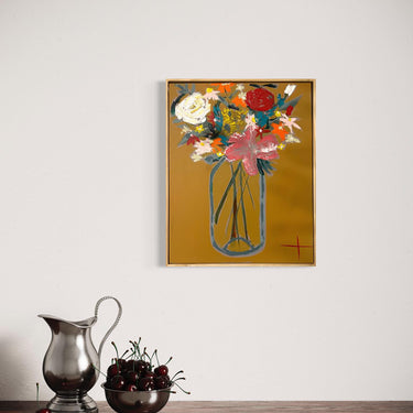 glass vase of flowers