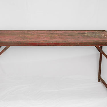 vintage timber & iron trestle table