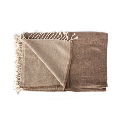 Merino Boiled Wool Throw cream brown