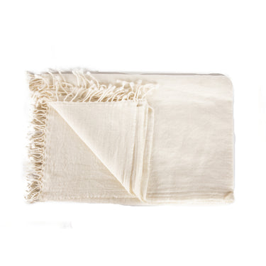 Merino Boiled Wool Throw cream white