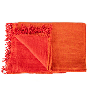 Merino Boiled Wool Throw orange red