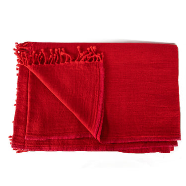 Merino Boiled Wool Throw red