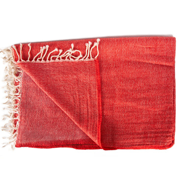 Merino Boiled Wool Throw red