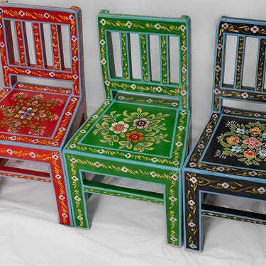 floral painted small chair