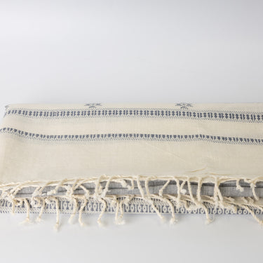 Fine cotton & indigo hand woven scarf