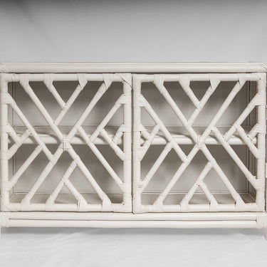 Rattan white sideboard