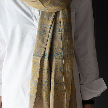 hand block printed Ajrakh stole