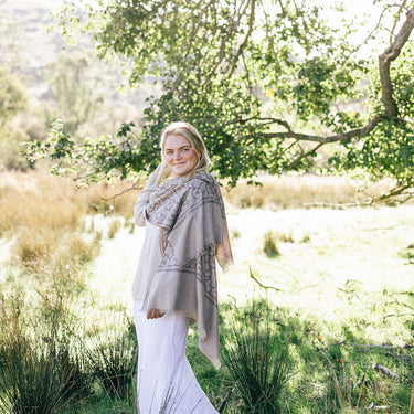 jali natural cashmere shawl with fine hand embroidery