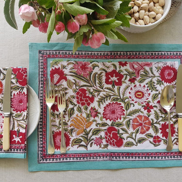 Pretty floral Anokhi placemats - pair