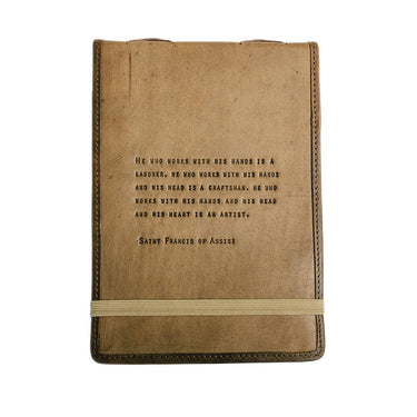 St Francis of Assissi quote leather journal