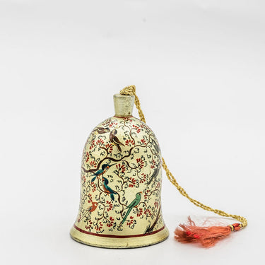 gold bird papier mache bell