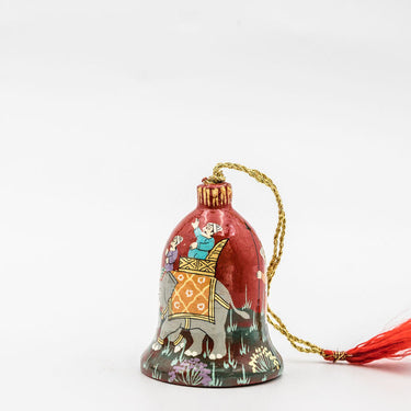 red procession papier mache bell