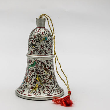 silver bird papier mache bell