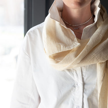 Organic cotton & indigo hand woven scarf