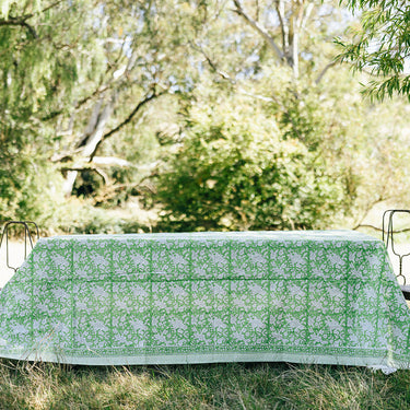 tablecloth cotton block print