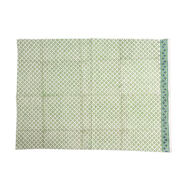 Green & blue block printed utility towel