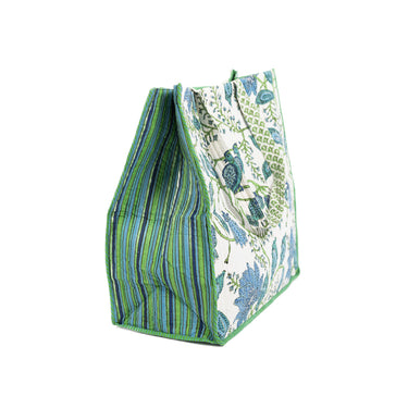 Green & blue quilted tote