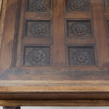 12 Flower Antique Teak Ceiling Panel Coffee Table