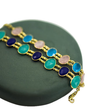 2 stone gemstone bracelet