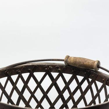 Iron Lattice Kindling Basket with Handle