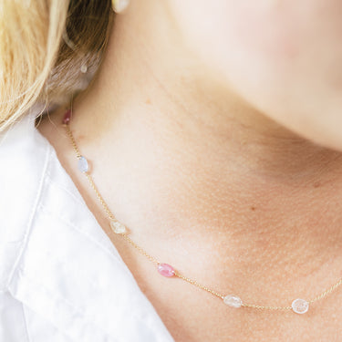 multi sapphire 9ct necklace