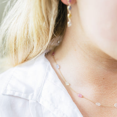 multi sapphire 9ct necklace