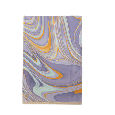 Florentine-style marbled book with hand torn paper