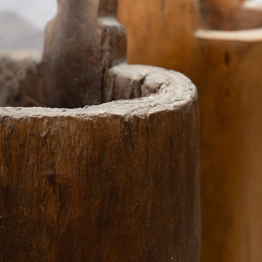 antique teak well bucket