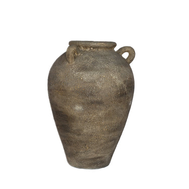 Rustic Finish Terracotta Urn with Three Handles