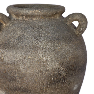 Rustic Finish Terracotta Urn with Three Handles