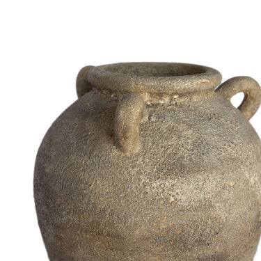 Rustic Finish Terracotta Urn with Three Handles