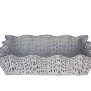 Ruffle Edge Rattan Tray