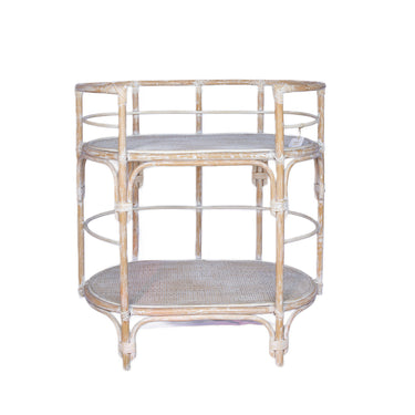 Rattan whitewash drinks trolley