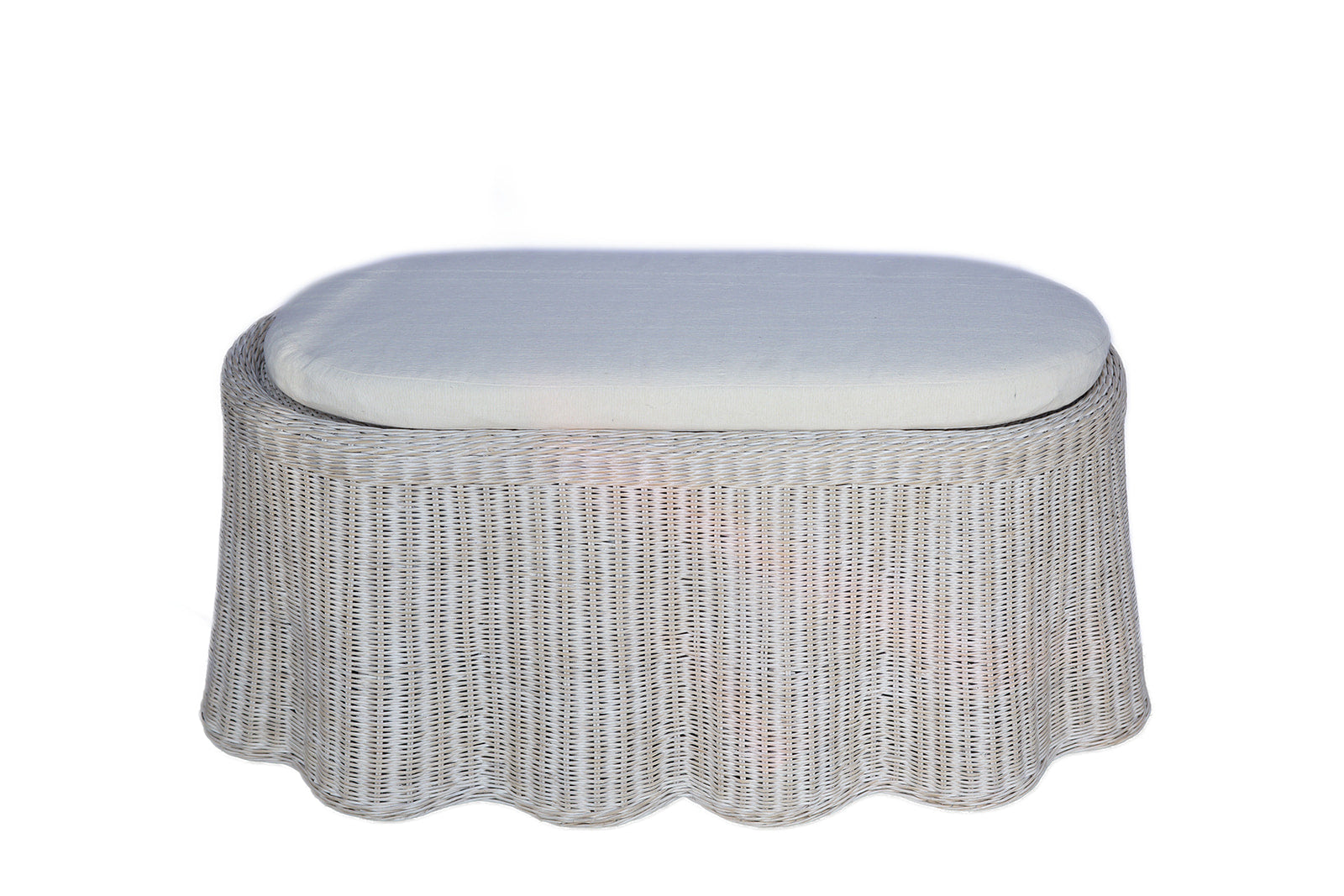 Ruffle Rattan Bench with Cushion – MerchantCampbell