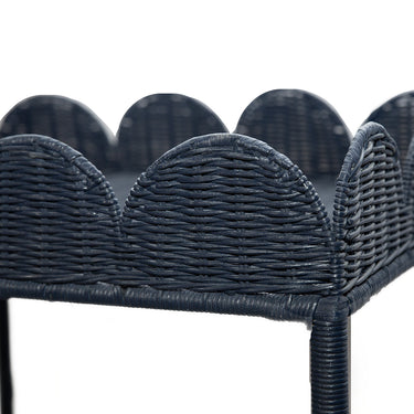 Scallop Rattan Tray Table