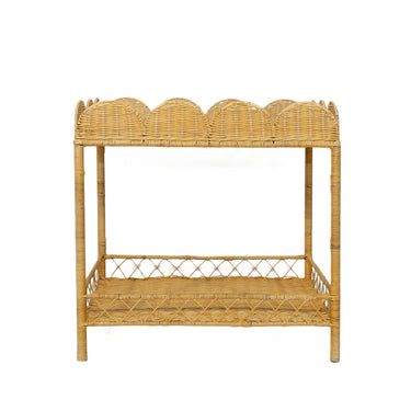 Scallop Rattan Tray Table