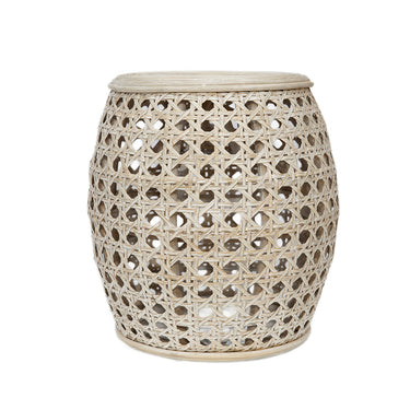 Wicker Drumstool/ Sidetable