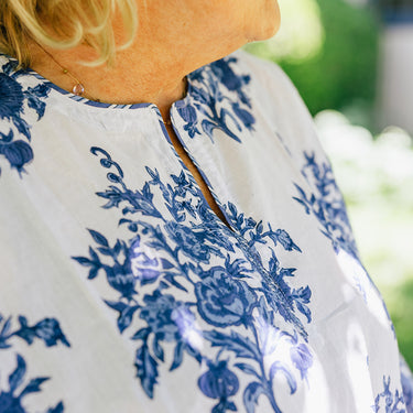 Anokhi Blue & White Shabnam Kurta Overshirt