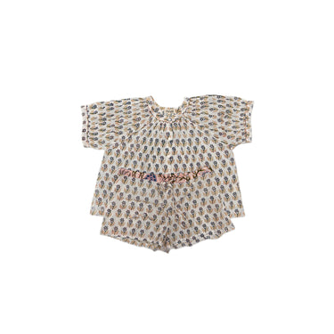 MulticolourBlock Printed Cotton Shorty PJ Set