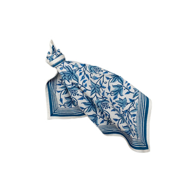 Blue & White Cotton Block Printed Napkins (pair)