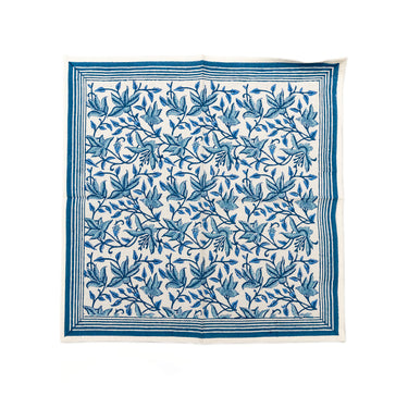 Blue & White Cotton Block Printed Napkins (pair)