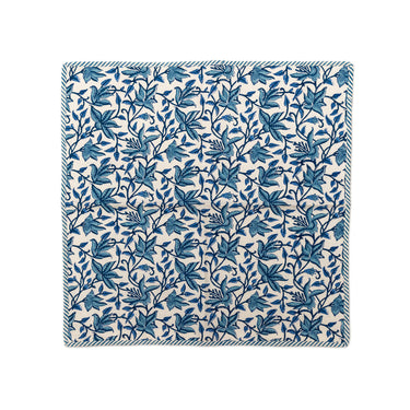 Blue & White Hand Block Printed Cotton Cushion Covers — 50 x 50 cm