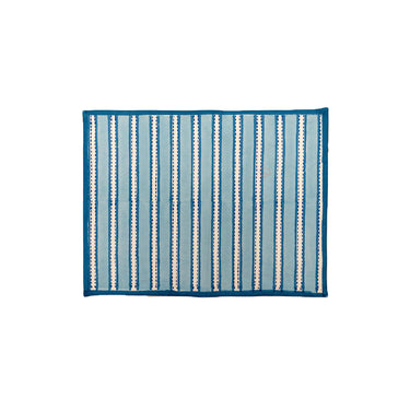 Blue & White Block Printed Cotton Canvas Placemats (2)