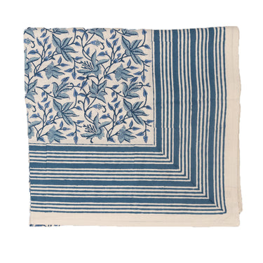 Blue & White Block Printed Tablecloths