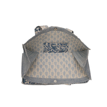 Blue & White Block Printed Quilted Tote
