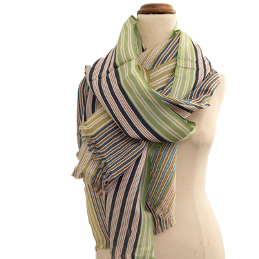 Anokhi Hand-Loomed Merino Wool Stole – Colourful Stripes