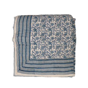 Blue & White Block Print Cotton Quilt