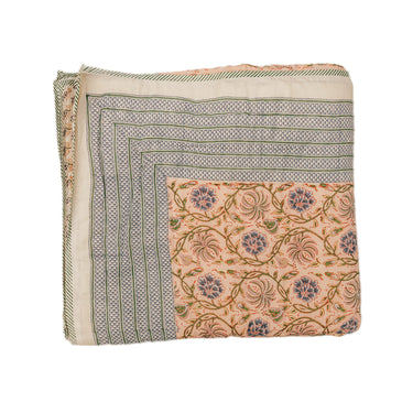 Multicolour Block Print Cotton Cot Quilt